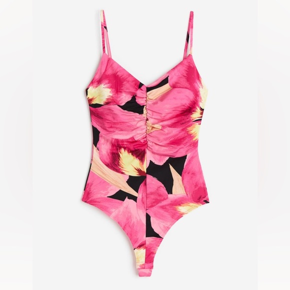 NWOT Gathered Thong Bodysuit - Picture 1 of 2